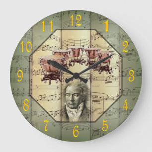 Reloj Redondo Grande Beethoven ~ Symphony Orchestra ~ Timpani ~