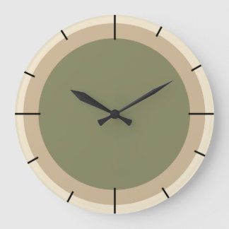 Reloj Redondo Grande Beige y verde sabio
