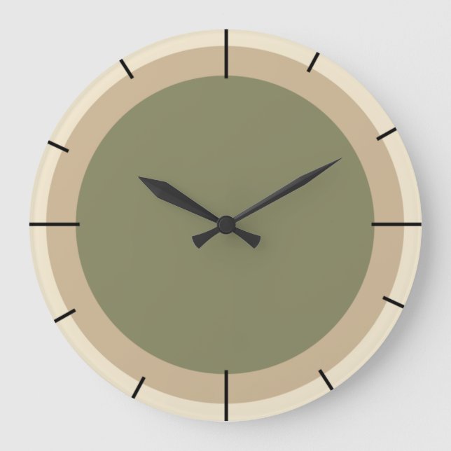 Reloj Redondo Grande Beige y verde sabio (Anverso)