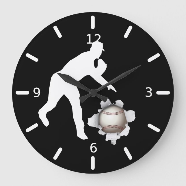 Reloj Redondo Grande Béisbol (Anverso)