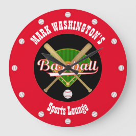 Reloj Redondo Grande Béisbol Lounge Wall Clock