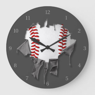 Reloj Redondo Grande Béisbol rasgado