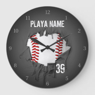 Reloj Redondo Grande Béisbol rasgado