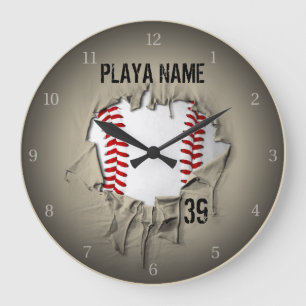Reloj Redondo Grande Béisbol rasgado
