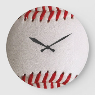 Reloj Redondo Grande Béisbol y Softbol Costura Roja