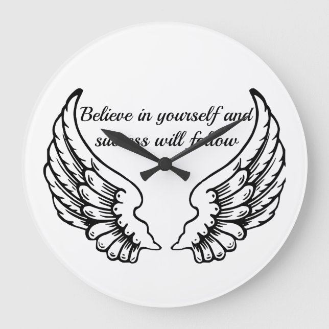 Reloj Redondo Grande Believe In Yourself Motivational Wall Clock (Anverso)