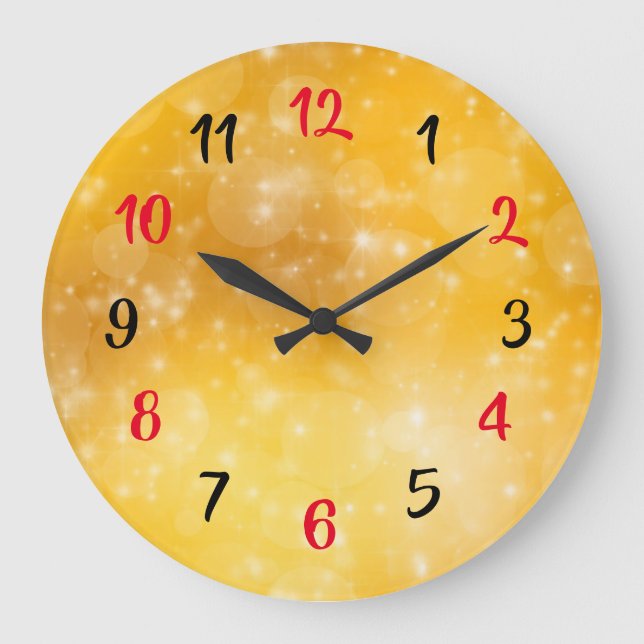 Reloj Redondo Grande Belleza amarilla (Anverso)