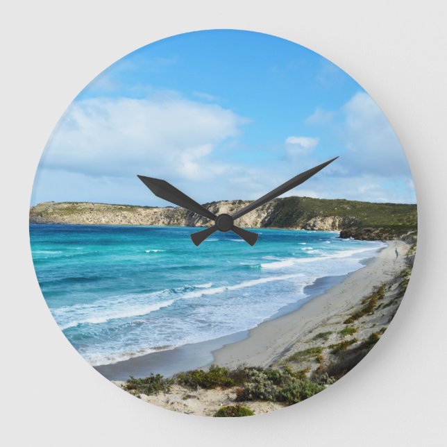 Reloj Redondo Grande "Belleza capturada: Isla de Kangaroo, línea coster (Anverso)