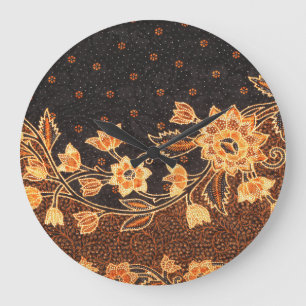 Reloj Redondo Grande Belleza de arte batik indonesio malasio