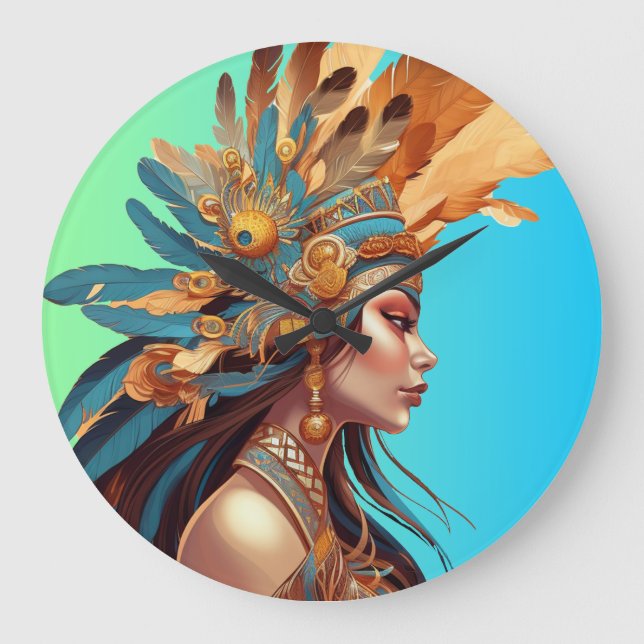 RELOJ REDONDO GRANDE BELLEZA NATIVA #1 (Anverso)