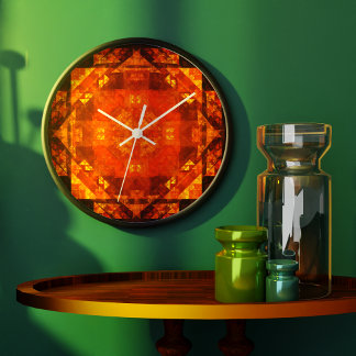 Reloj Redondo Grande Bendición de la Ronda de Arte Resumen