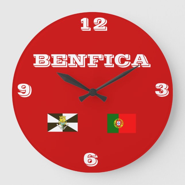 Reloj Redondo Grande Benfica Portugal Wallclock (Anverso)