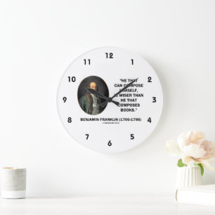 Reloj Redondo Grande Benjamin Franklin se compone a sí mismo libros más