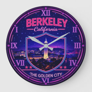 Reloj Redondo Grande Berkeley California Neon Landmark