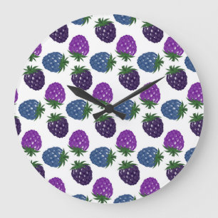 Reloj Redondo Grande Berries Coloridas: Patrón Multicolored Seamless.