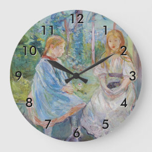 Reloj Redondo Grande Berthe Morisot - Jóvenes muchachas en la ventana