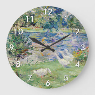 Reloj Redondo Grande Berthe Morisot - Muchacha en un barco con gansos