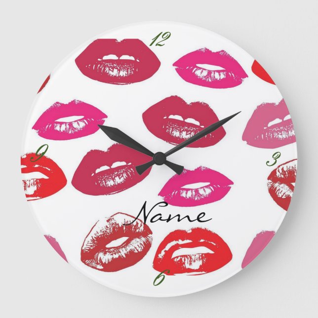 Reloj Redondo Grande Besando los labios rojos Thunder_Cove (Anverso)