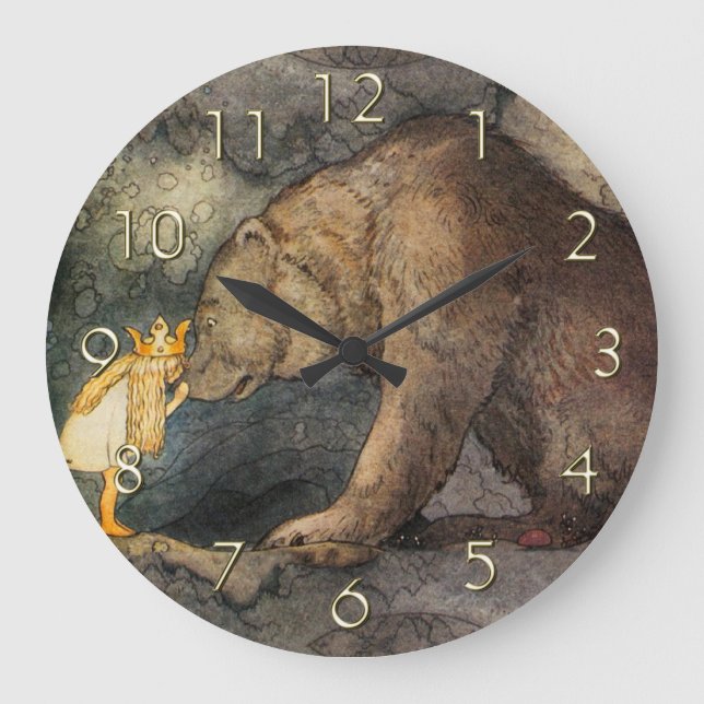 Reloj Redondo Grande Beso del oso (Anverso)