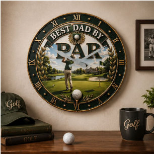Reloj Redondo Grande Best Dad by Par Funny Golf Gift for Dad