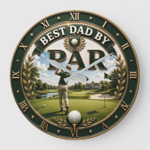 Reloj Redondo Grande Best Dad by Par Funny Golf Gift for Dad