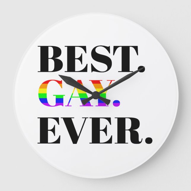 Reloj Redondo Grande Best Gay Ever MLM Pride (Anverso)