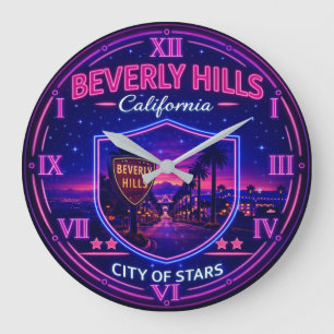 Reloj Redondo Grande Beverly Hills California Luxury Neon