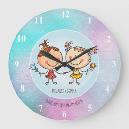 Reloj Redondo Grande BFF lindo Besties Kawaii regalos para Chicas amigo