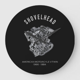 Reloj Redondo Grande Bicicleta de dibujo del motor de la cabeza de la p