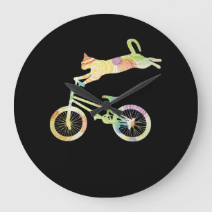 Reloj Redondo Grande Bicicleta para bicicletas de gato - Tu colección 