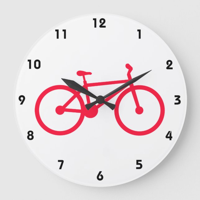 Reloj Redondo Grande Bicicleta roja escarlata (Anverso)