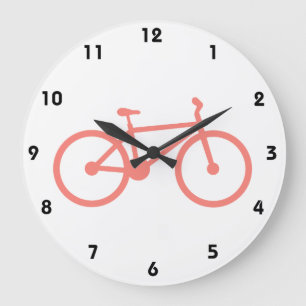 Reloj Redondo Grande Bicicleta rosa coral