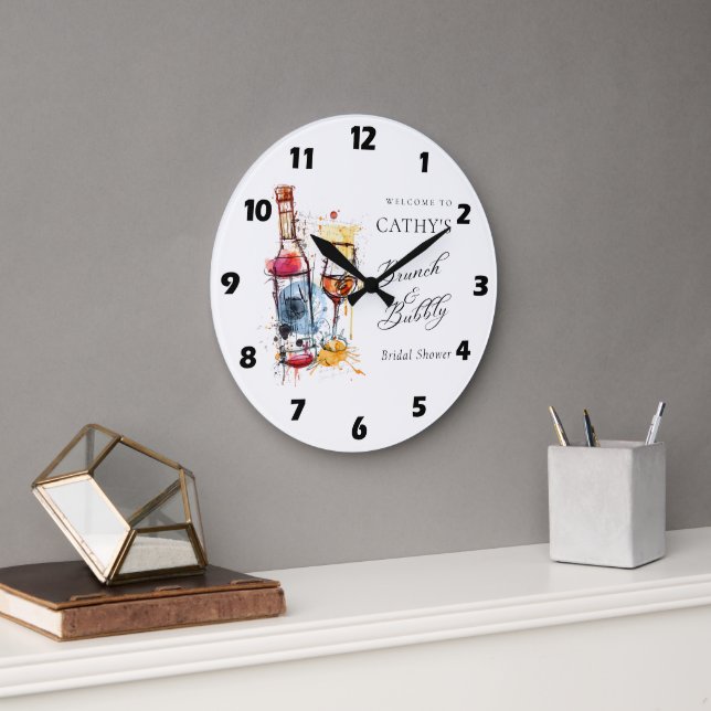 Reloj Redondo Grande Bienvenida a Desayuno con Champán y Bridal Shower  (Oficina)