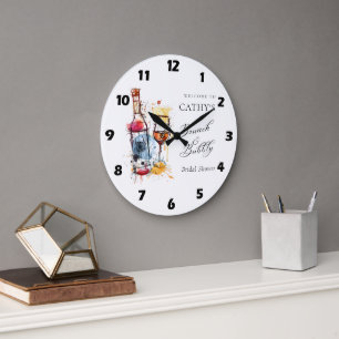 Reloj Redondo Grande Bienvenida a desayuno con champán y brindis de des