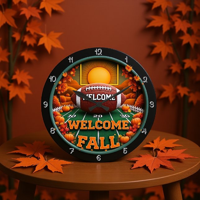 Reloj Redondo Grande Bienvenida Fall Football (Subido por el creador)