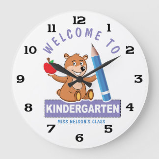 Reloj Redondo Grande Bienvenida personalizada a la guardería