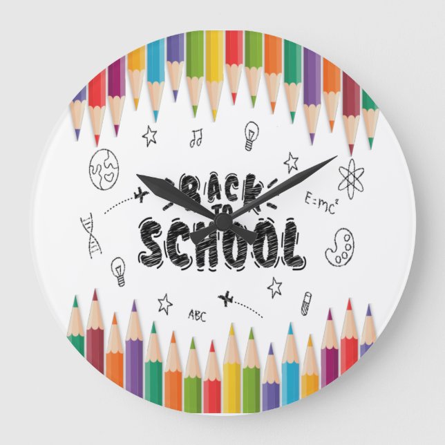 Reloj Redondo Grande Bienvenido De Nuevo A La Camisa Escolar, Primer Dí (Anverso)