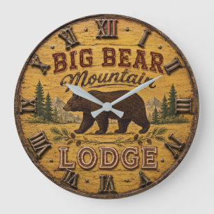 Reloj Redondo Grande Big Bear Mountain Lodge Rustic
