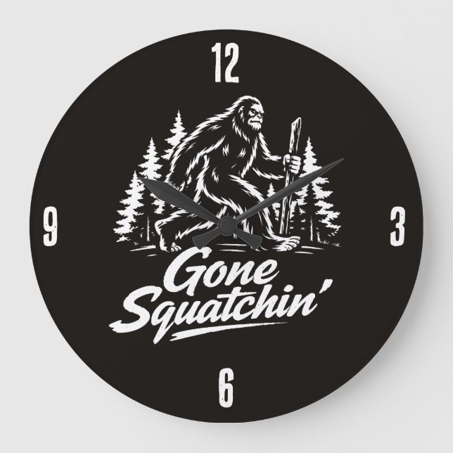 Reloj Redondo Grande Bigfoot Sasquatch Clock (Anverso)