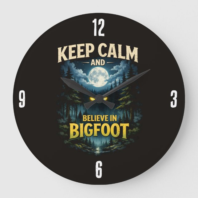 Reloj Redondo Grande Bigfoot Sasquatch Clock (Anverso)
