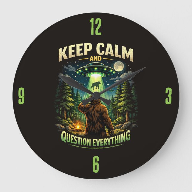 Reloj Redondo Grande Bigfoot Sasquatch Clock (Anverso)