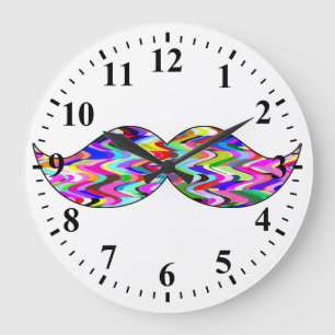 Reloj Redondo Grande Bigote divertido