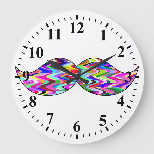 Reloj Redondo Grande Bigote divertido (Anverso)
