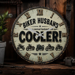 Reloj Redondo Grande Biker Husband Gift Funny Motorcycle Lover Gift
