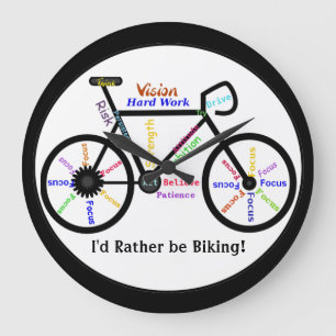 Reloj Redondo Grande Biking bastante, las bicis con palabra de
