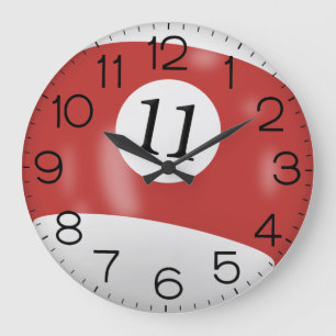 Reloj Redondo Grande Billar rojo y blanco #11