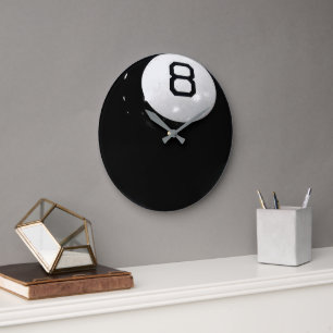 Reloj Redondo Grande Billiard Eight Ball