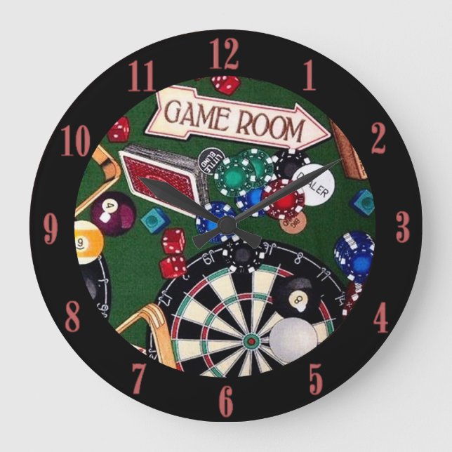 Reloj Redondo Grande Billiards de la sala de juegos (Anverso)