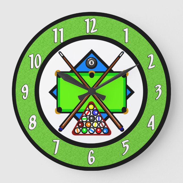 Reloj Redondo Grande Billiards Wall Clock (Anverso)
