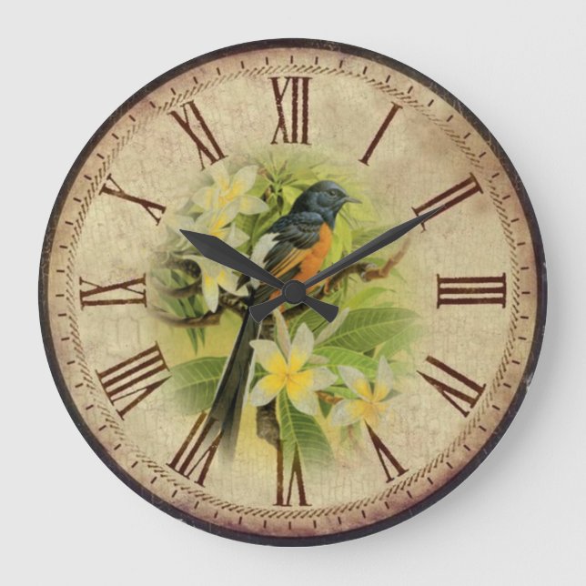 Reloj Redondo Grande Bird Vintage (Anverso)